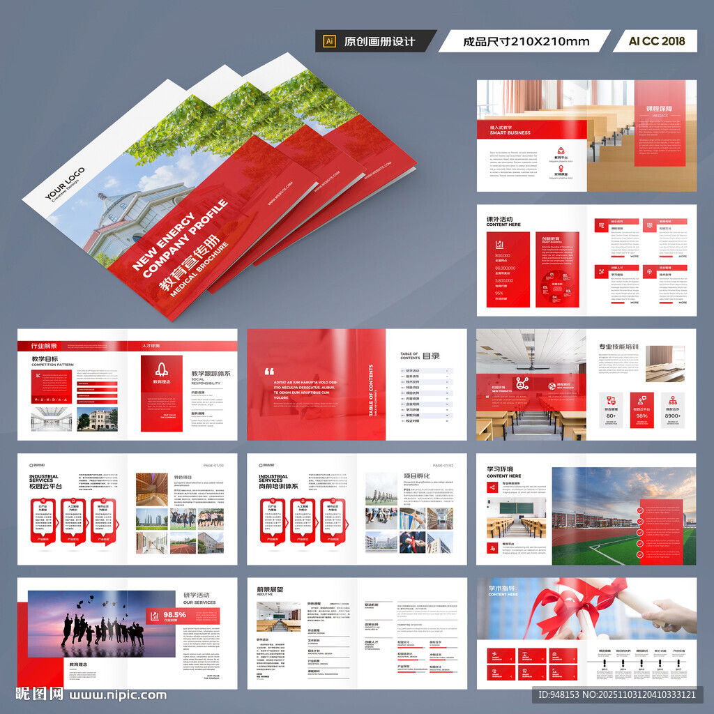 方形教育宣传册