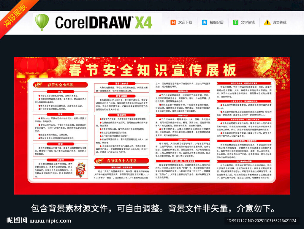 新年春节安全知识宣传海报