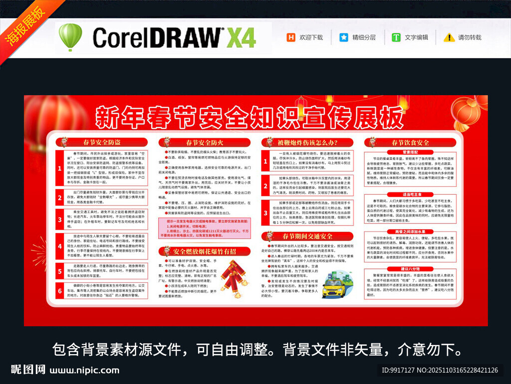 新年春节安全知识宣传海报