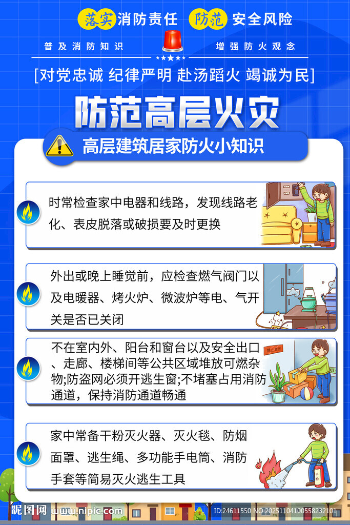 高层建筑防火安全海报