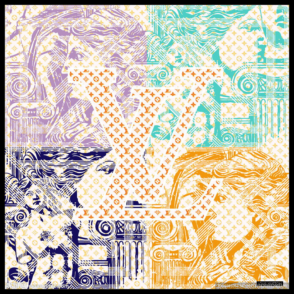 复古风格拼贴艺术图案