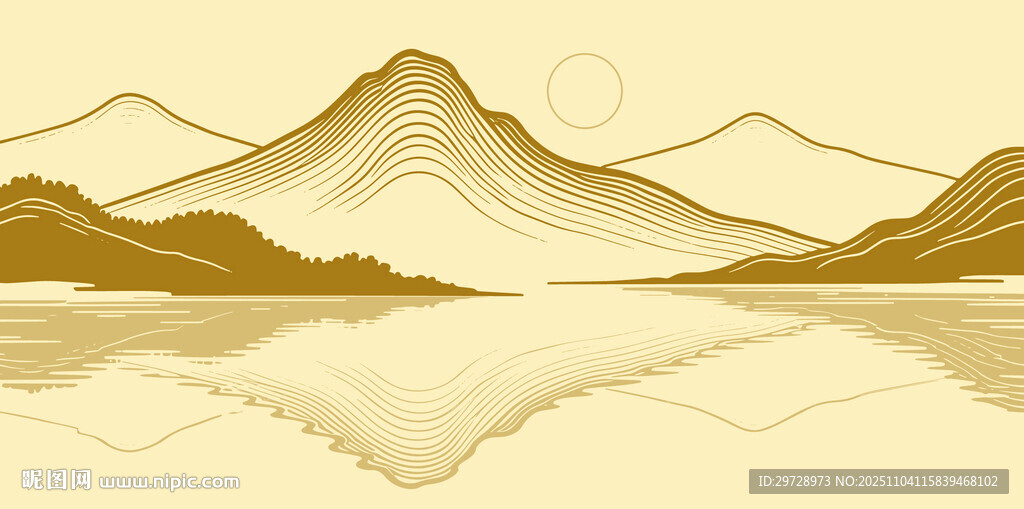 意境山水线条装饰画