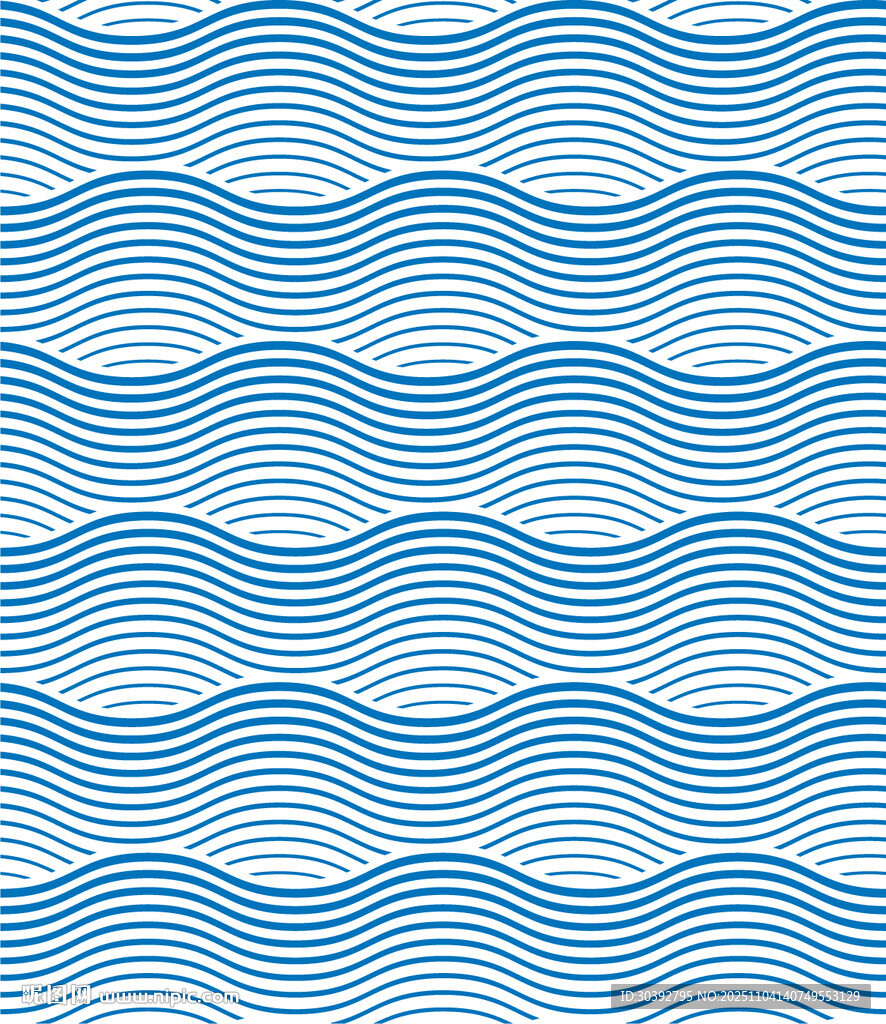 蓝色波浪纹无缝图案背景