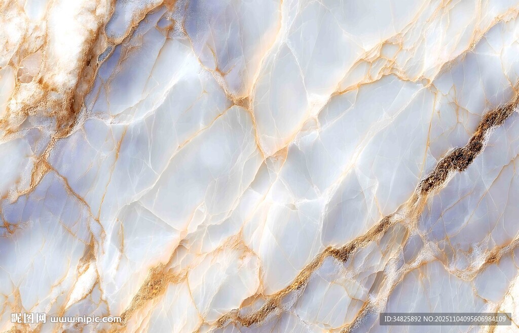 蓝白金纹大理石纹理