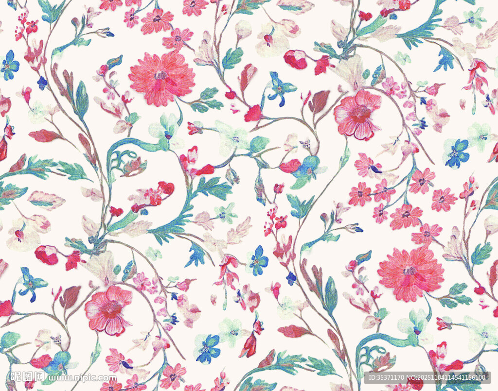 花卉藤蔓图案精美布料