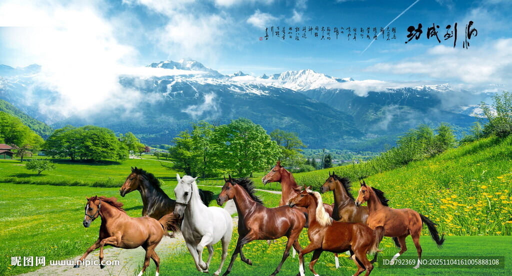 骏马图八马图八骏图