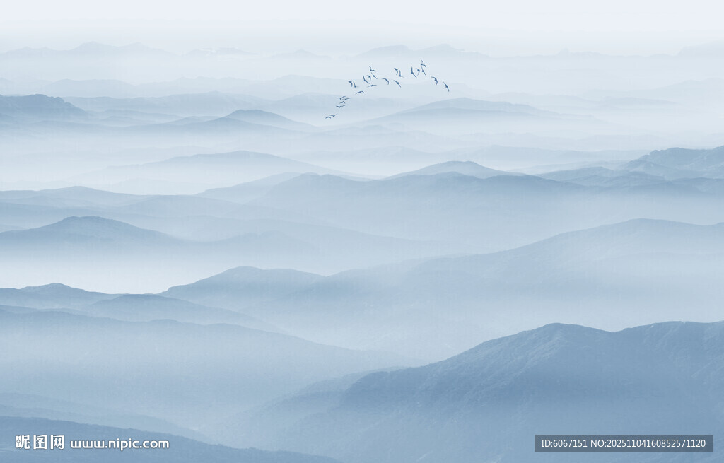 水墨群山背景