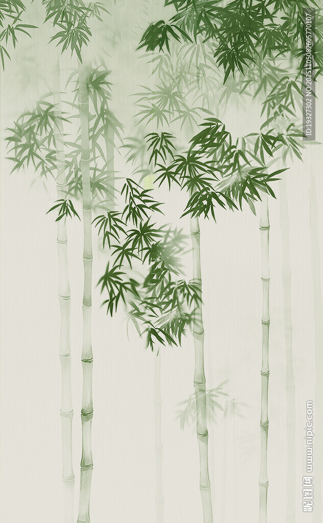 新中式灯箱水墨竹林 