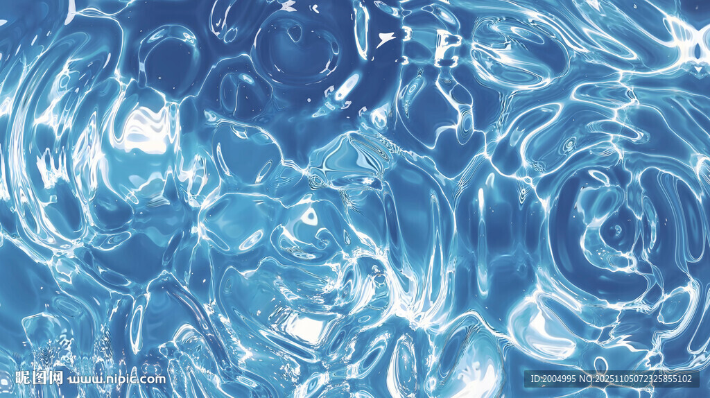 蓝色梦幻水波纹理图案