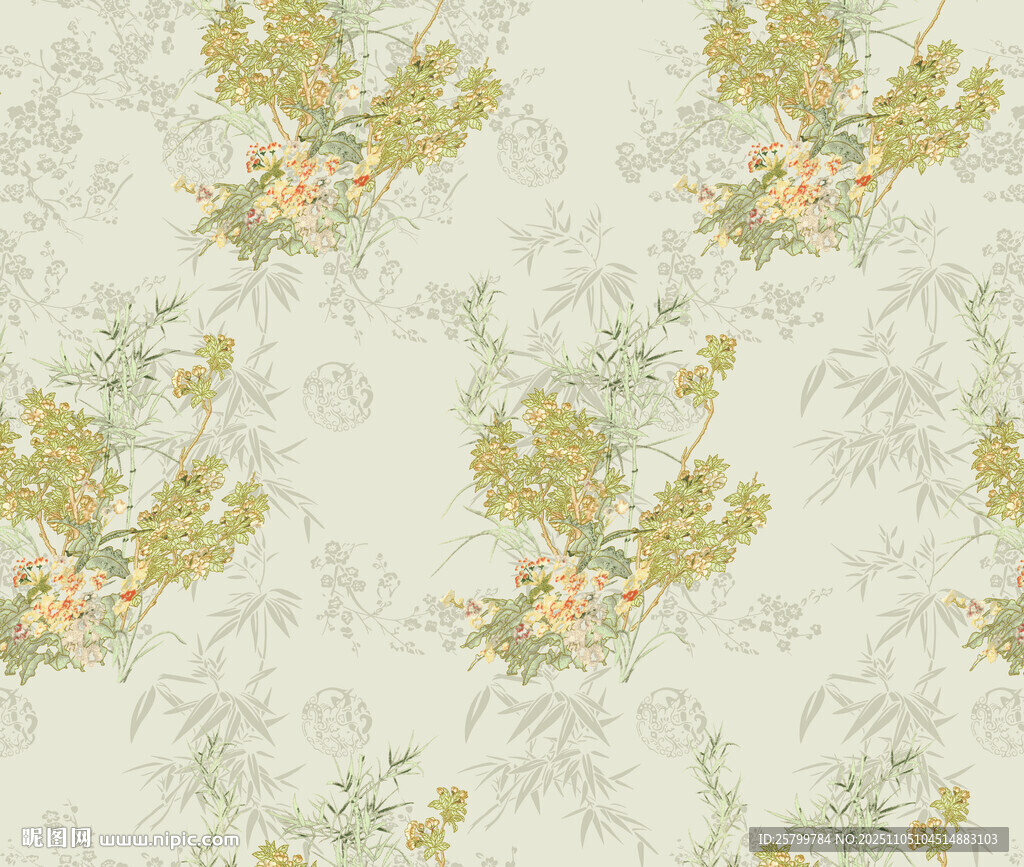 复古花卉图案壁纸