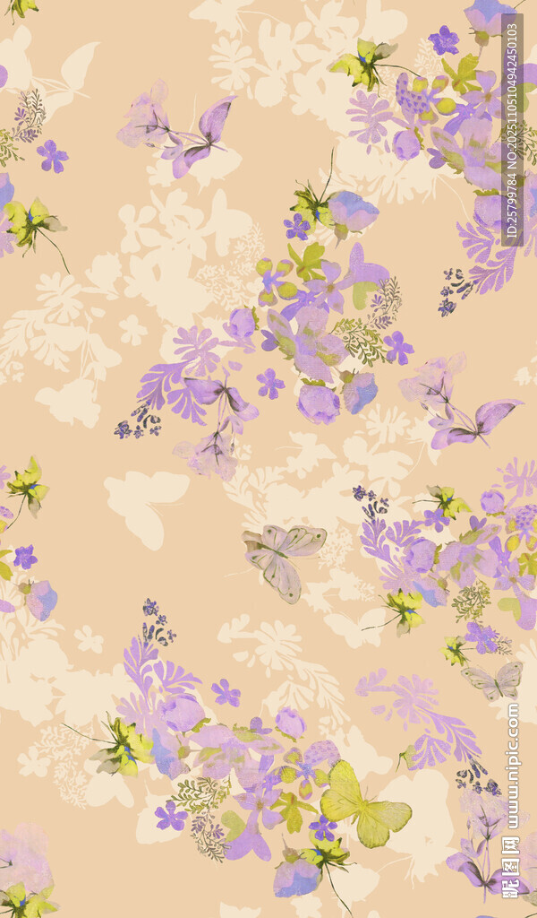 淡紫花卉图案背景
