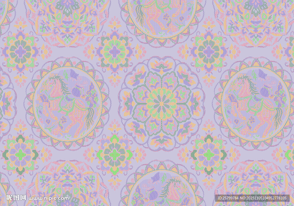 梦幻粉紫几何花纹图案