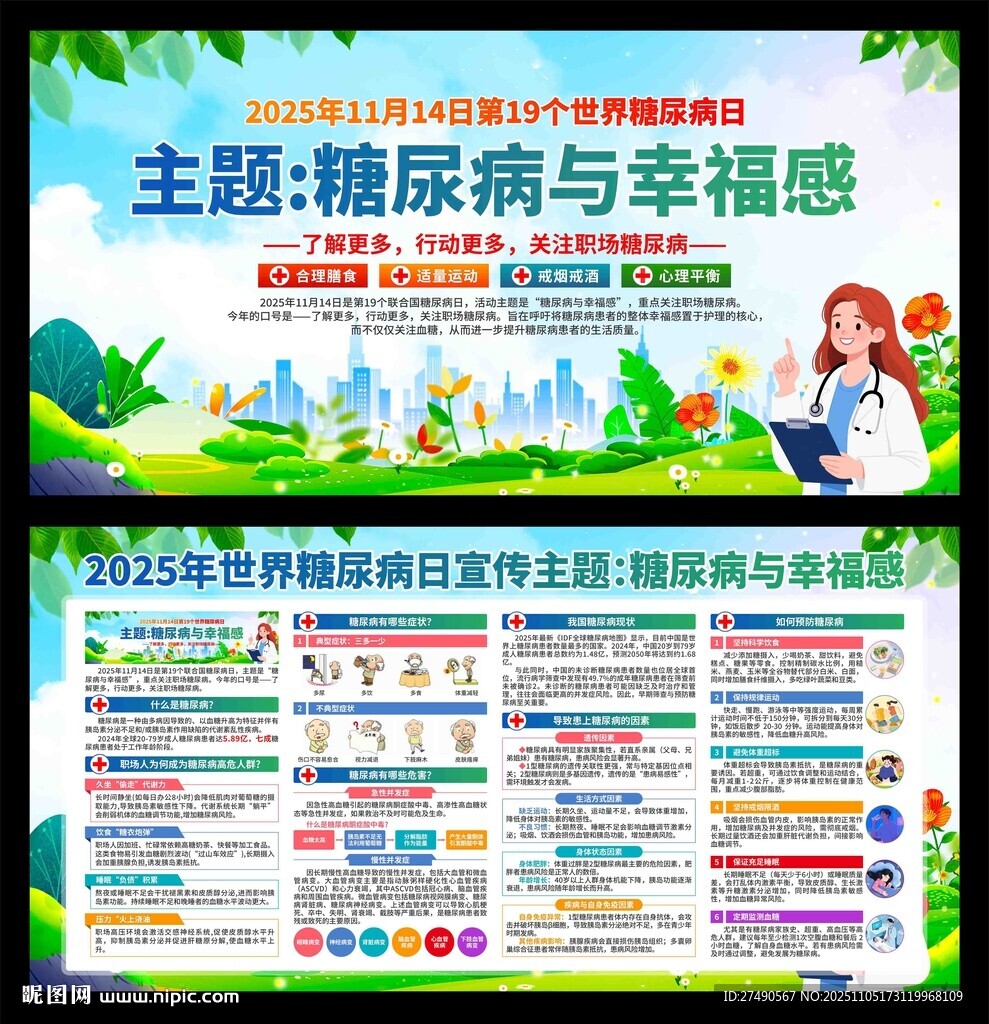 2025年联合国糖尿病日展板