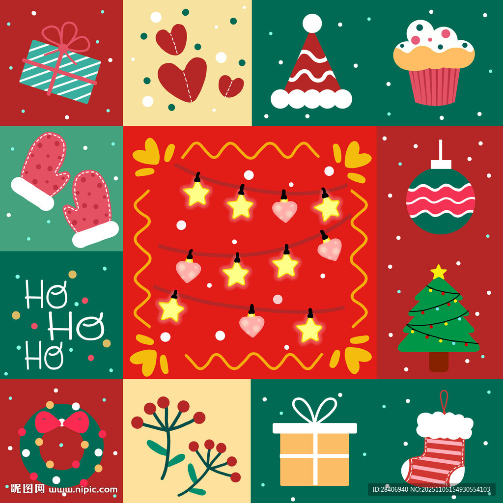 圣诞节包装插画