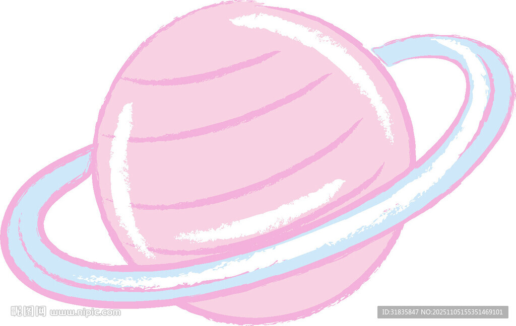 粉色星球插画