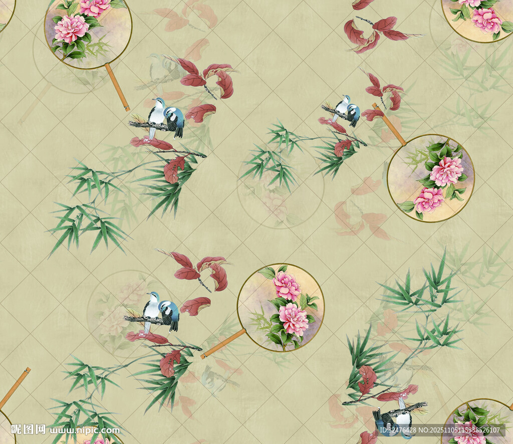 中式花鸟图案 雅致国风韵味