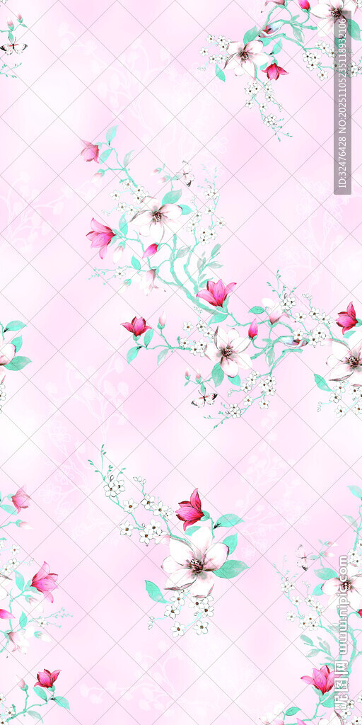 粉色花卉图案背景纹理