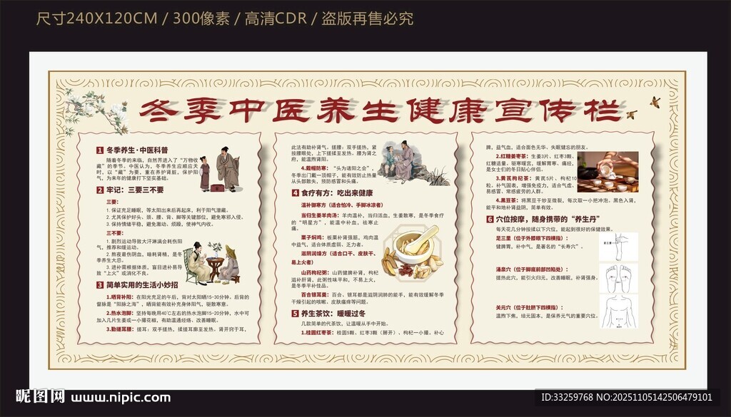 冬季中医养生健康宣传栏