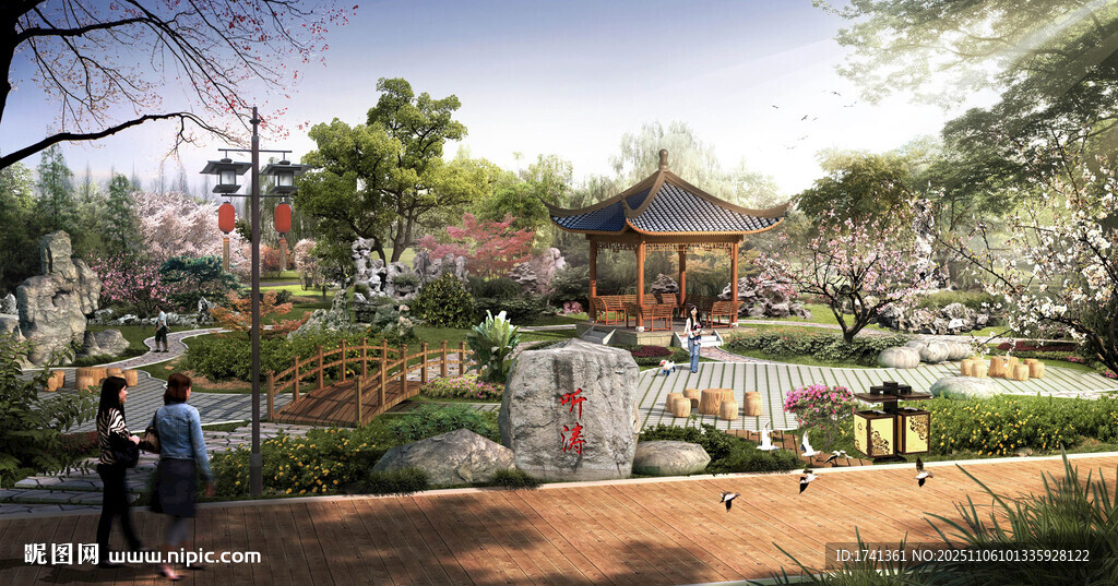 中式园林景观效果图