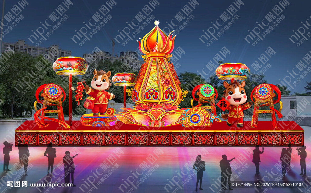 传统彩灯展中的精美灯组