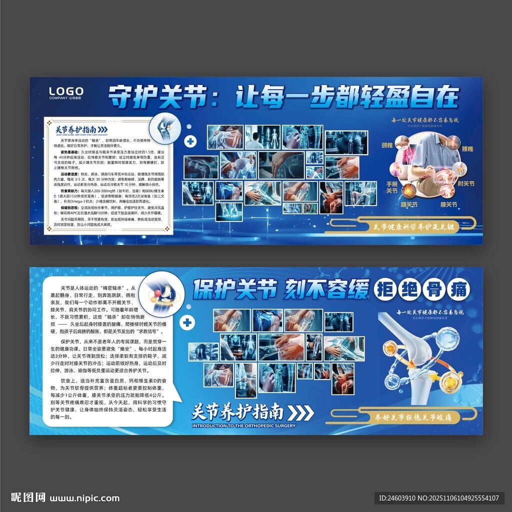 保护关节医疗展板