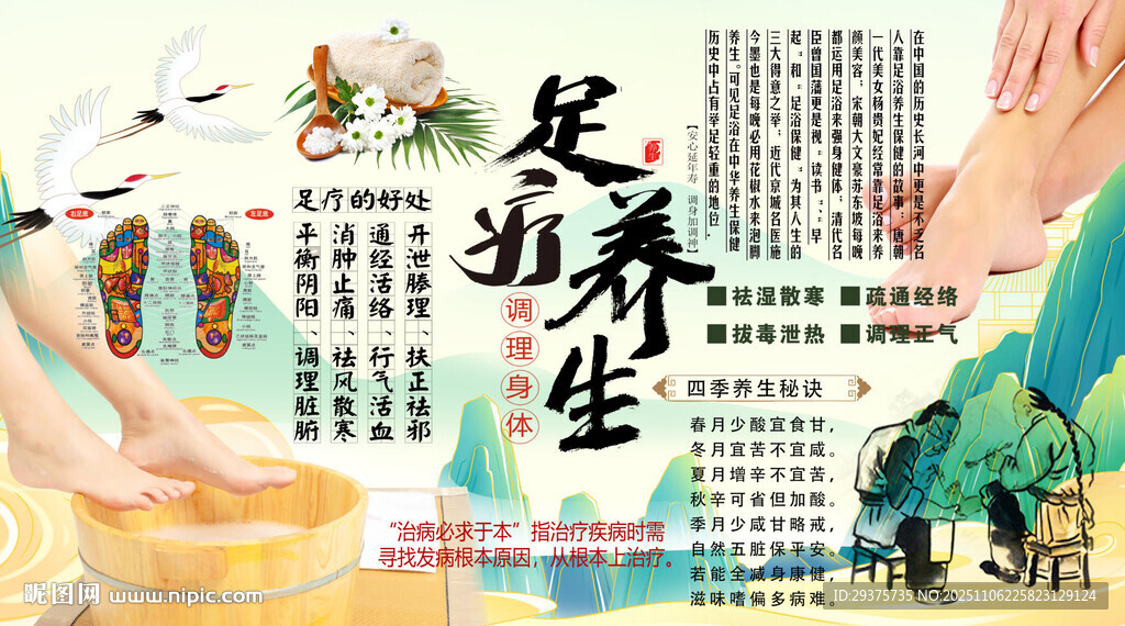 足疗养生背景墙