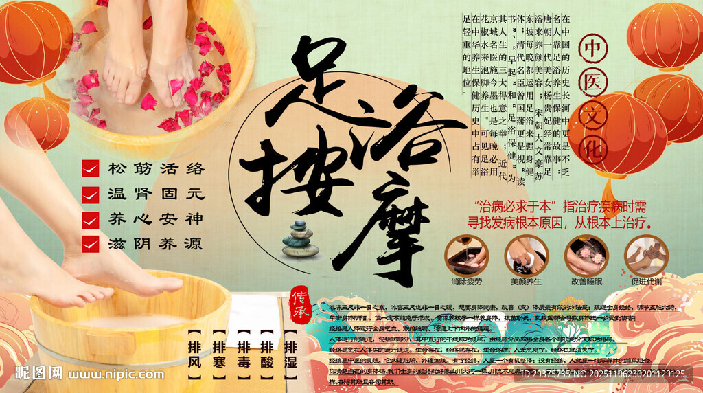 足浴按摩背景墙