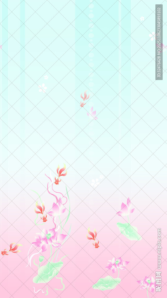 梦幻花卉渐变背景图