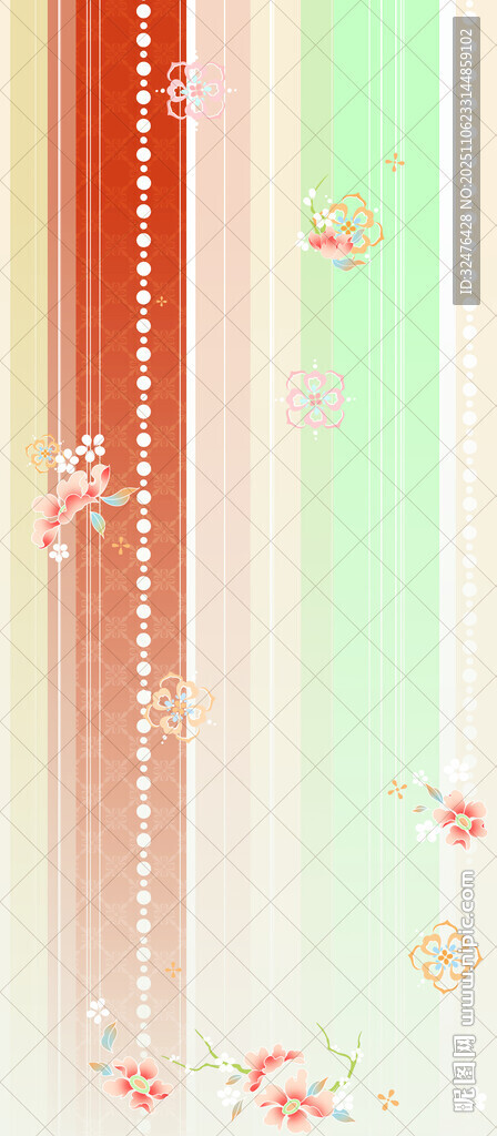 日式和风条纹花卉背景图