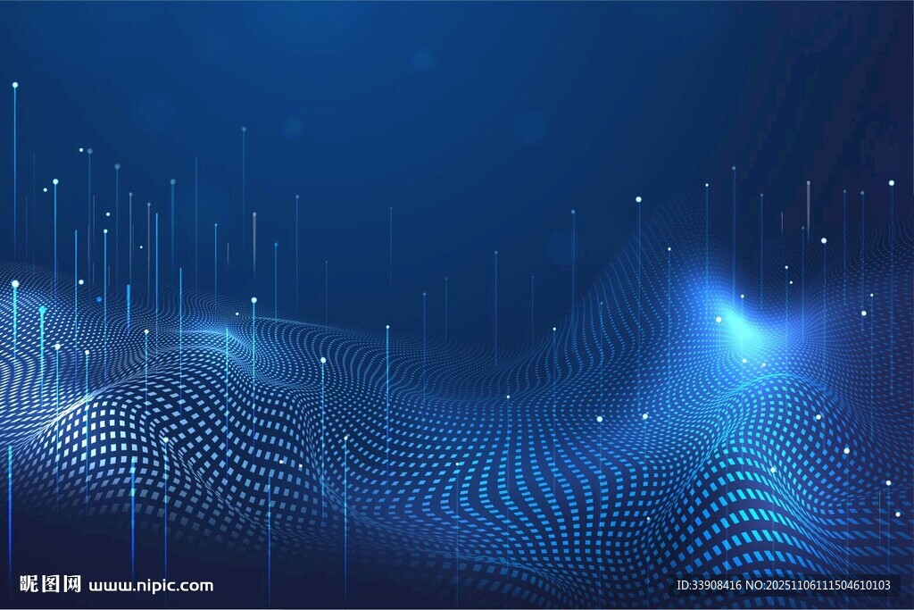 蓝色科技感线条背景图