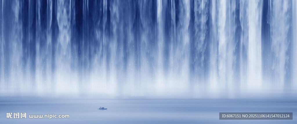 瀑布山水画幕墙