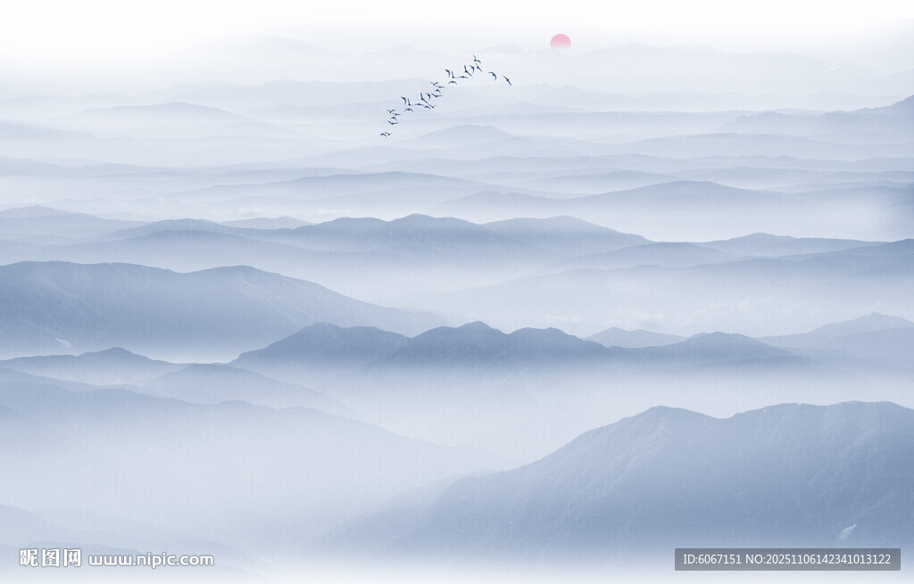 水墨群山背景图