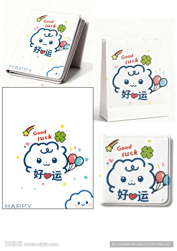 好运卡通插画 包装图案