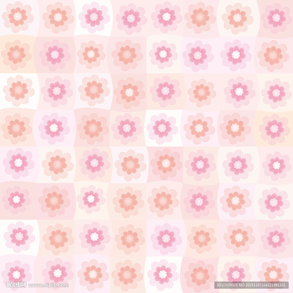 粉色花朵格子贴图