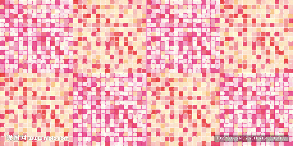 曲线粉色格子背景