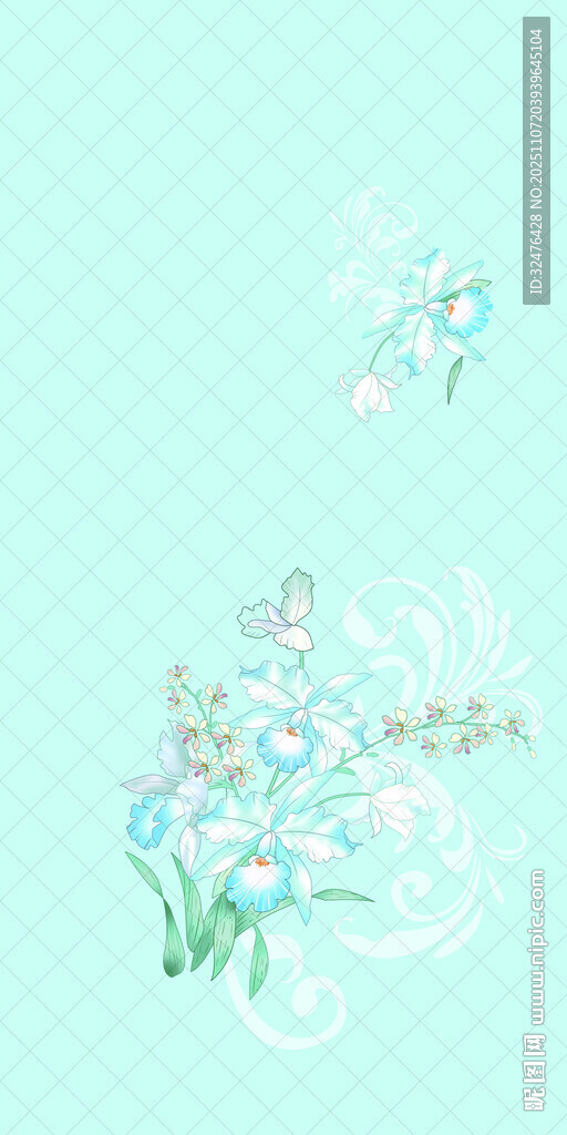 清新手绘花卉图案背景