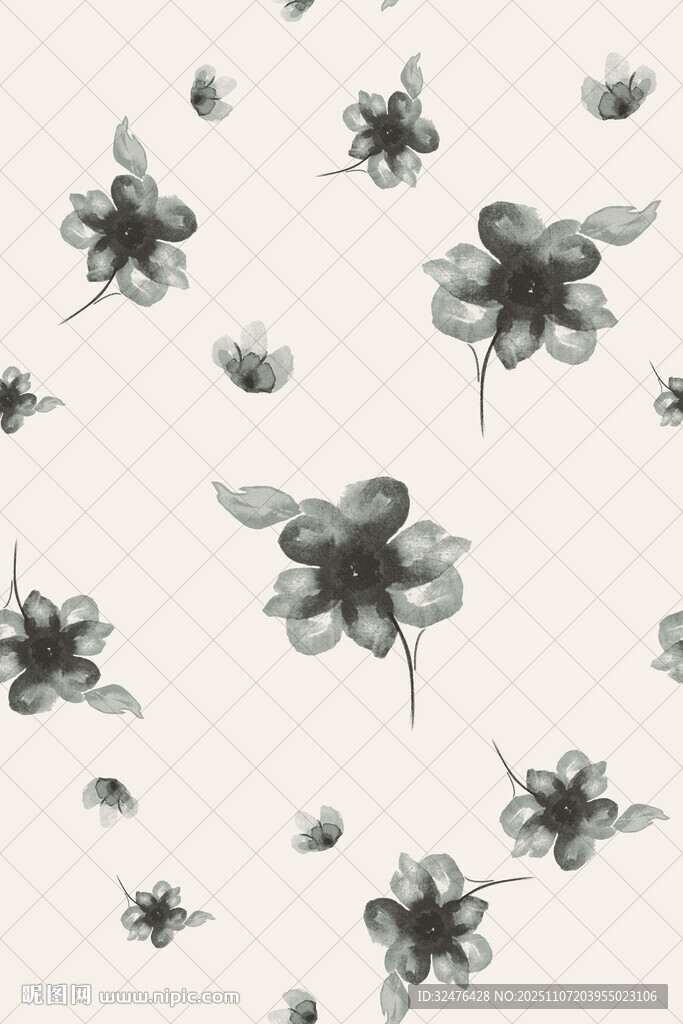 水墨花卉图案背景