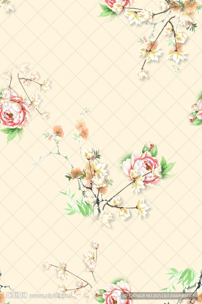 复古花卉图案背景