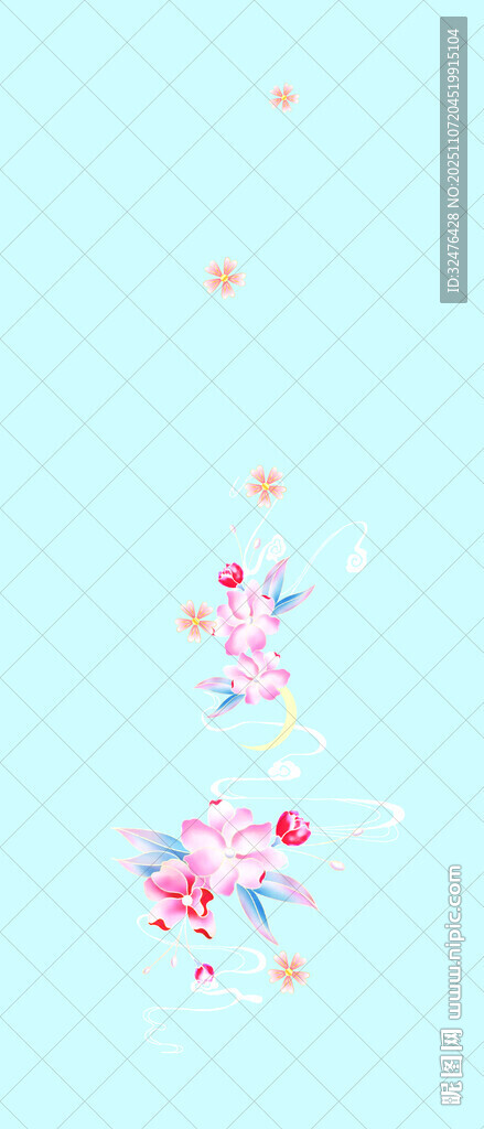 梦幻花朵图案背景