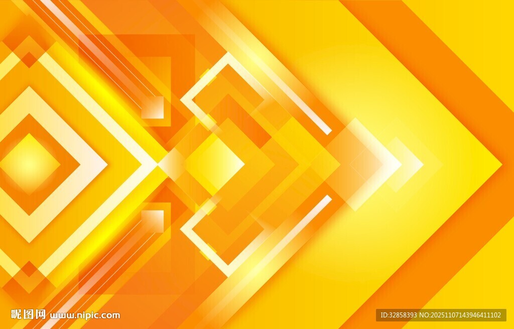 橙黄色几何箭头背景图