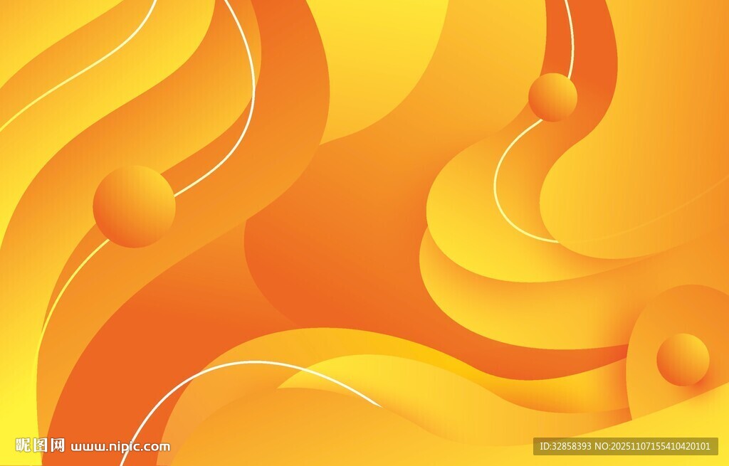 橙黄色动感流体抽象背景