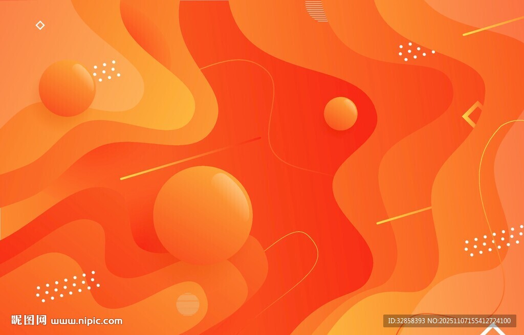 橙色渐变流体抽象背景图