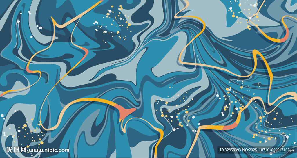 蓝色抽象流体艺术图案