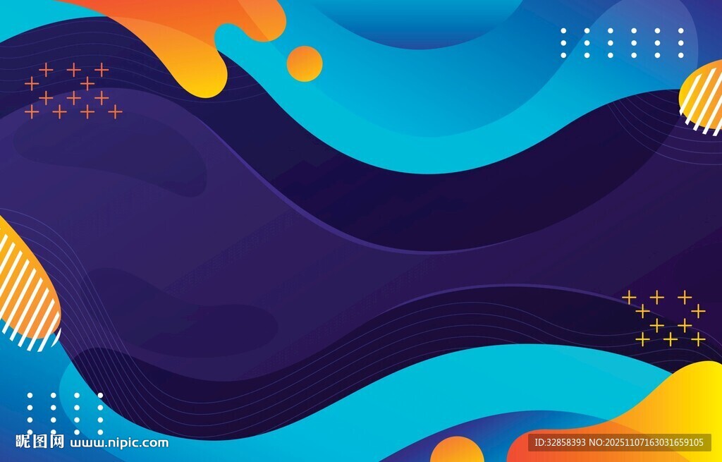渐变波浪抽象背景图案