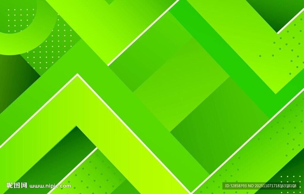 绿色几何拼接抽象背景图