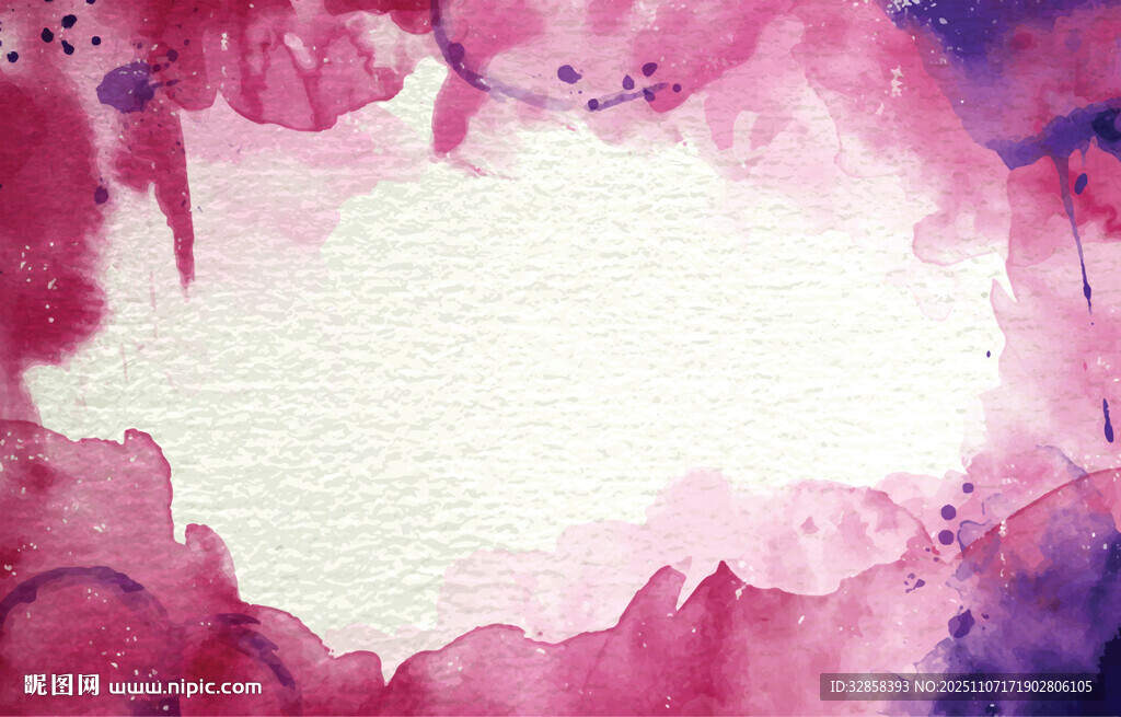 水彩晕染边框背景图