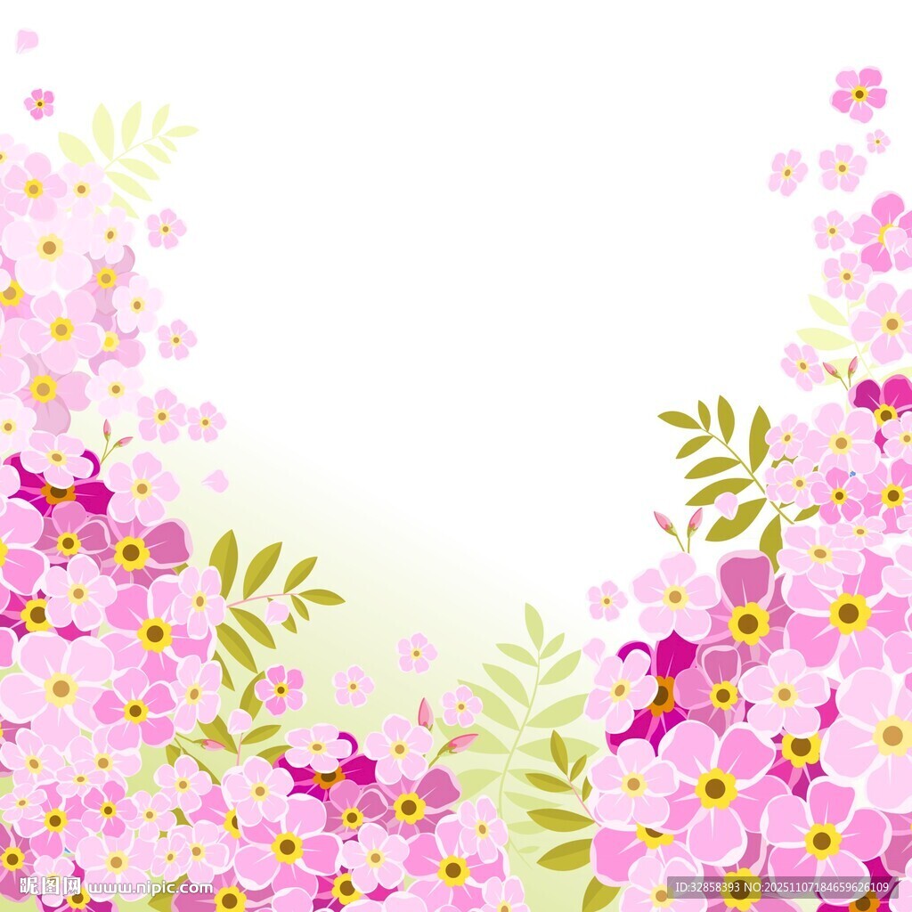 粉色花卉装饰背景图