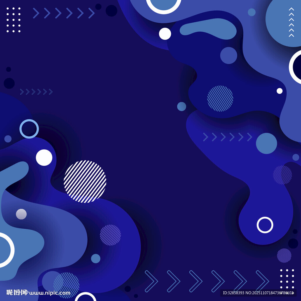 蓝色抽象流体几何背景图