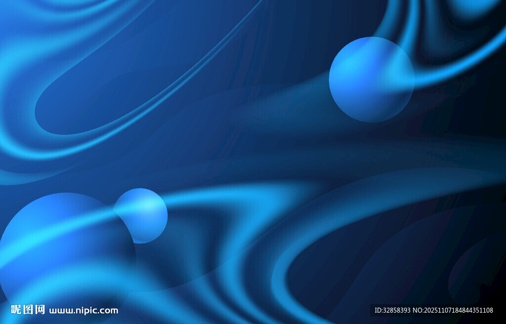 梦幻蓝色流体抽象背景图