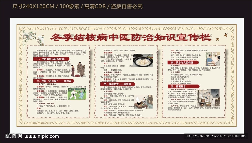 冬季肺结核中医防治知识宣传栏